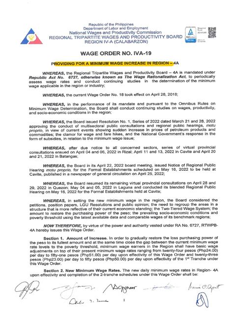 wage order iva-19